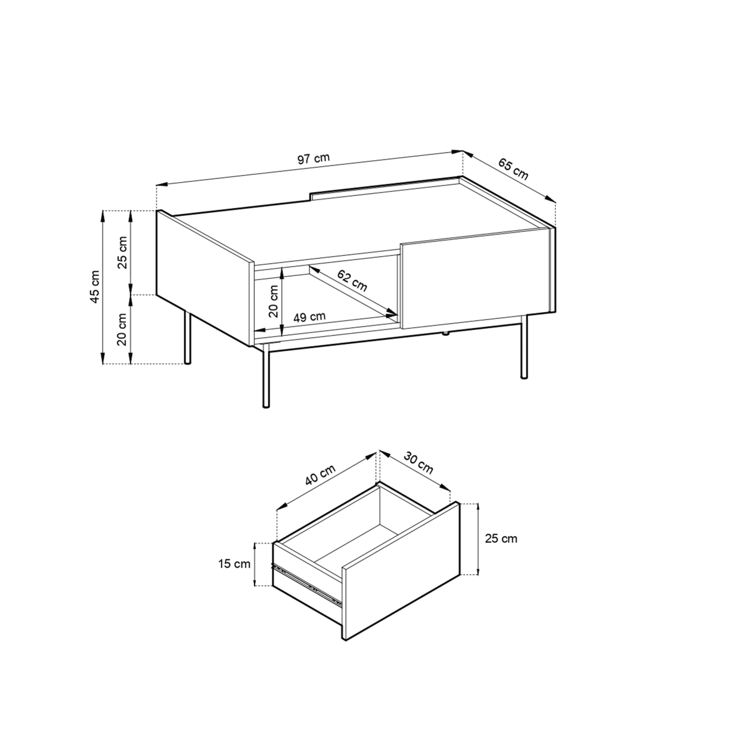 Stolik kawowy Chroma Ceramic Red