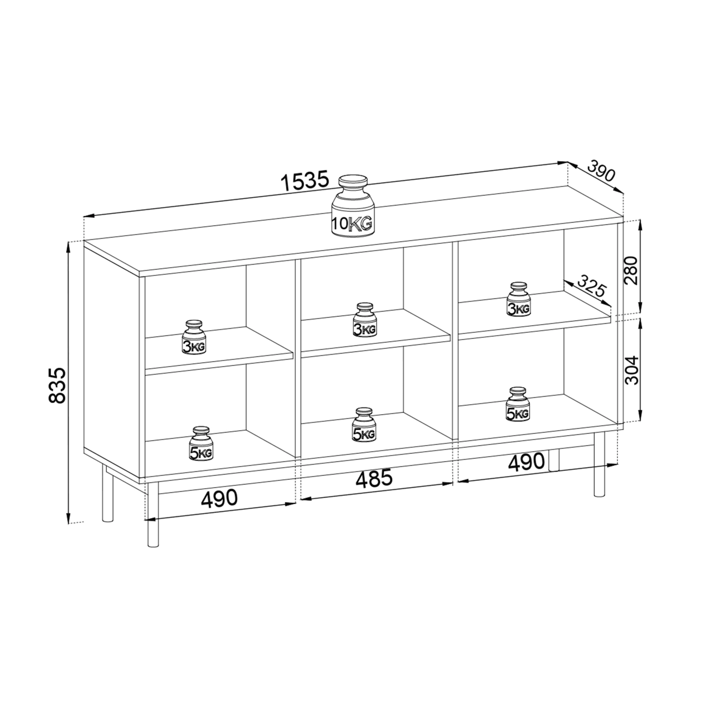 Komoda Amani 154 cm Kaszmir