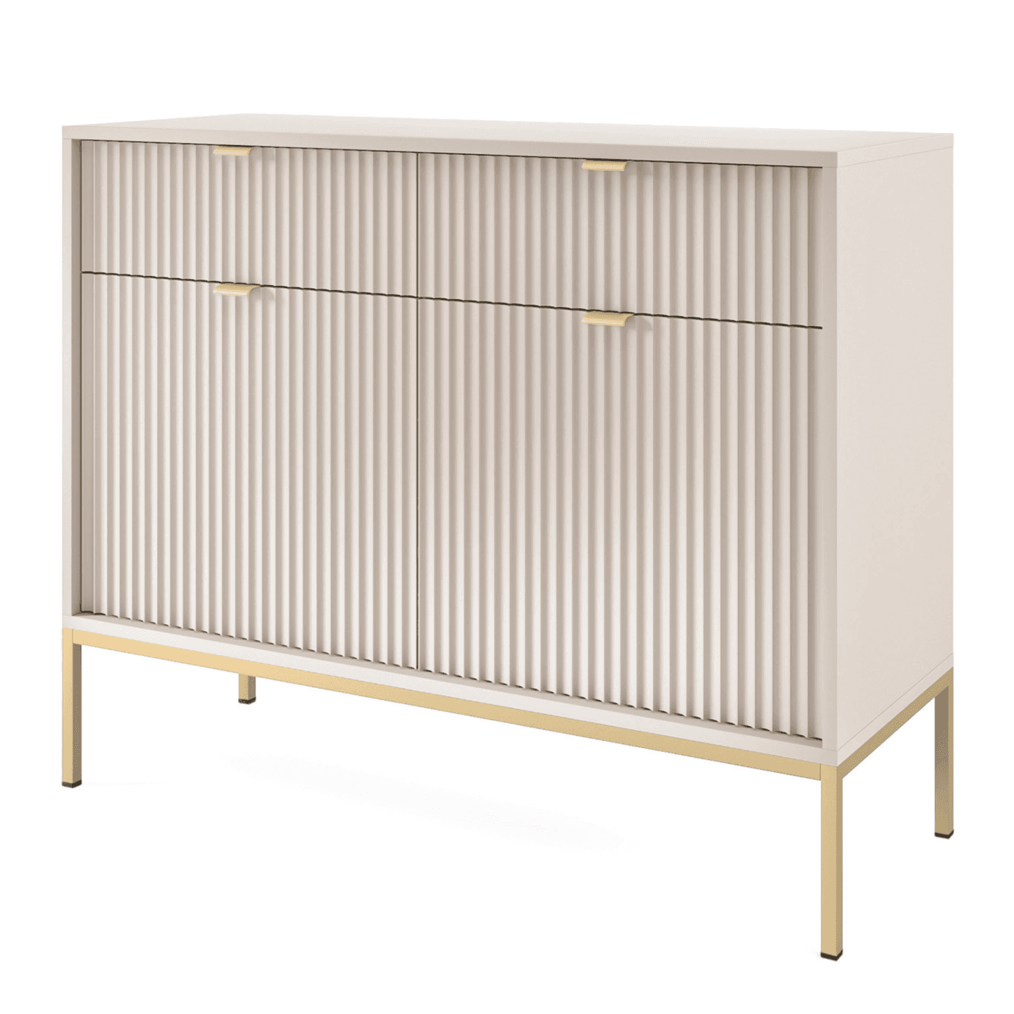 Komoda Crow 104 cm kaszmir + złote nóżki