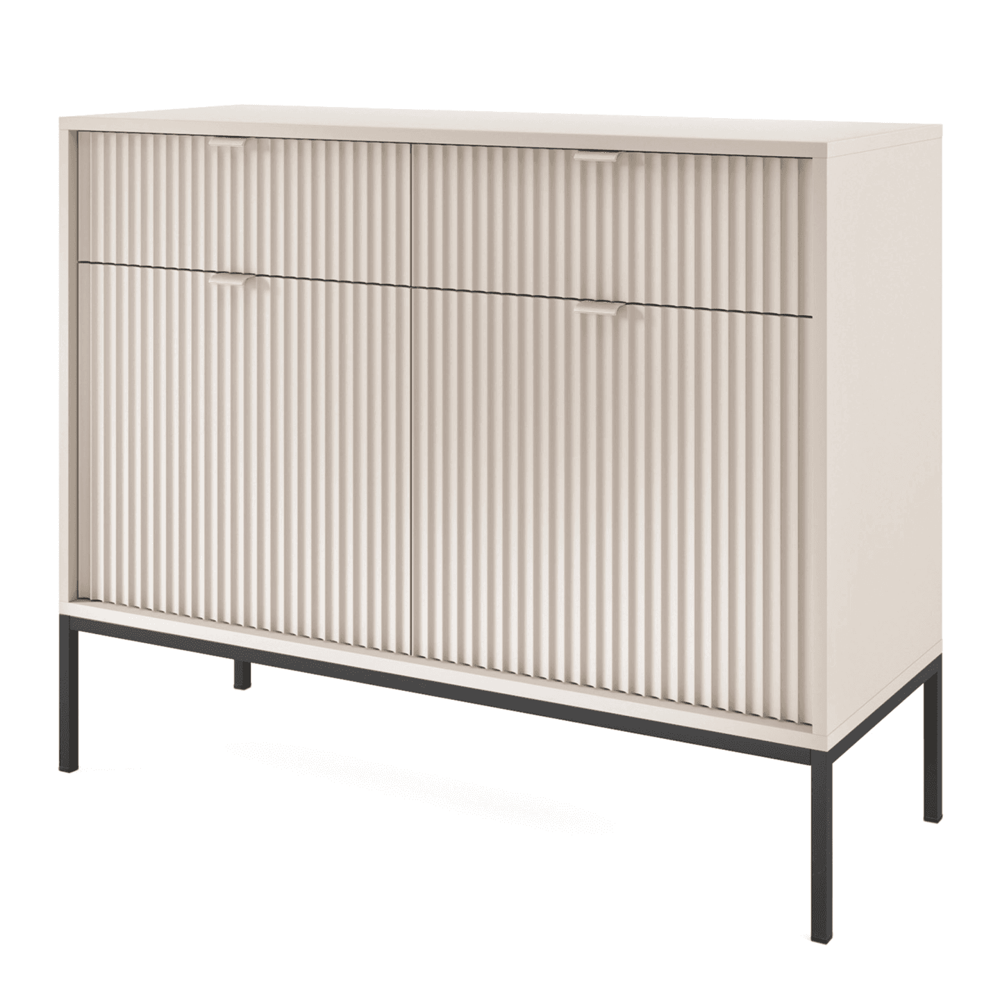 Komoda Crow 104 cm kaszmir + czarne nóżki