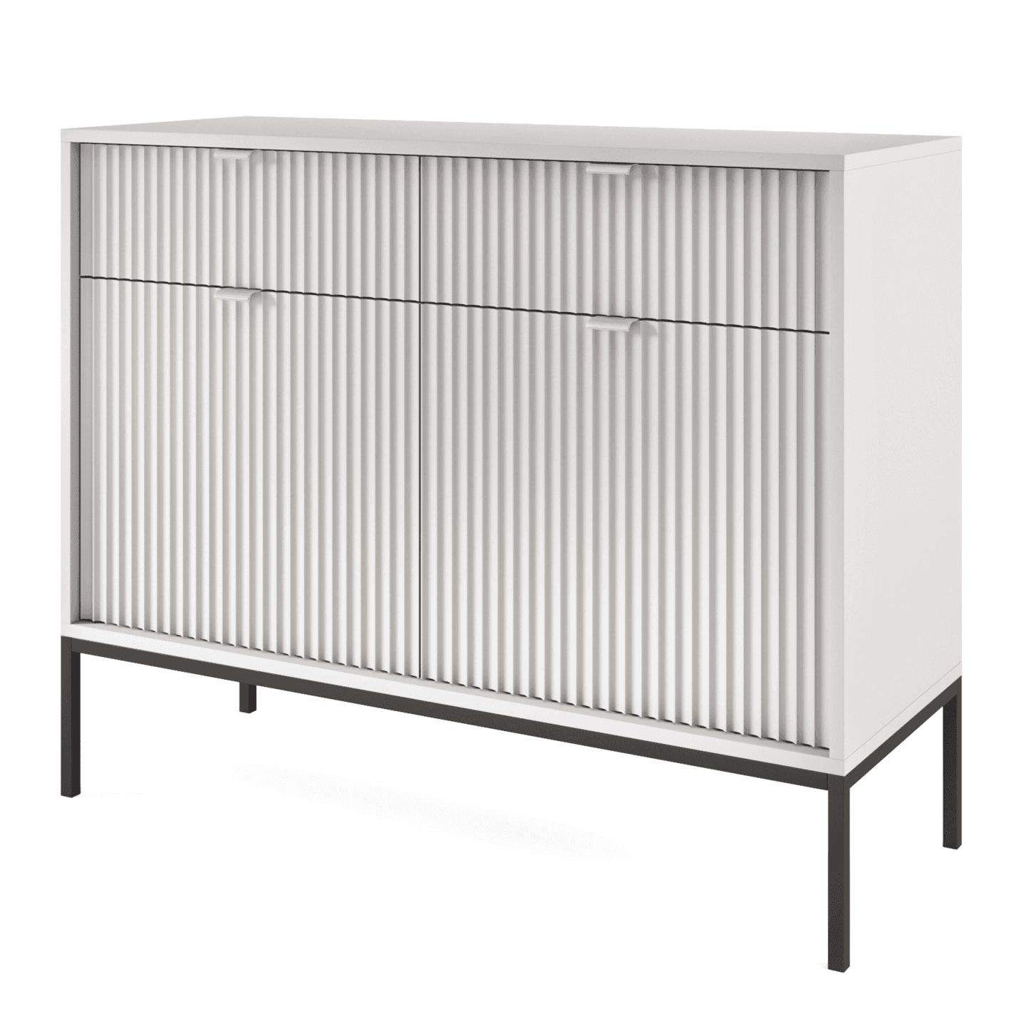 Komoda Crow 104 cm szara + czarne nóżki