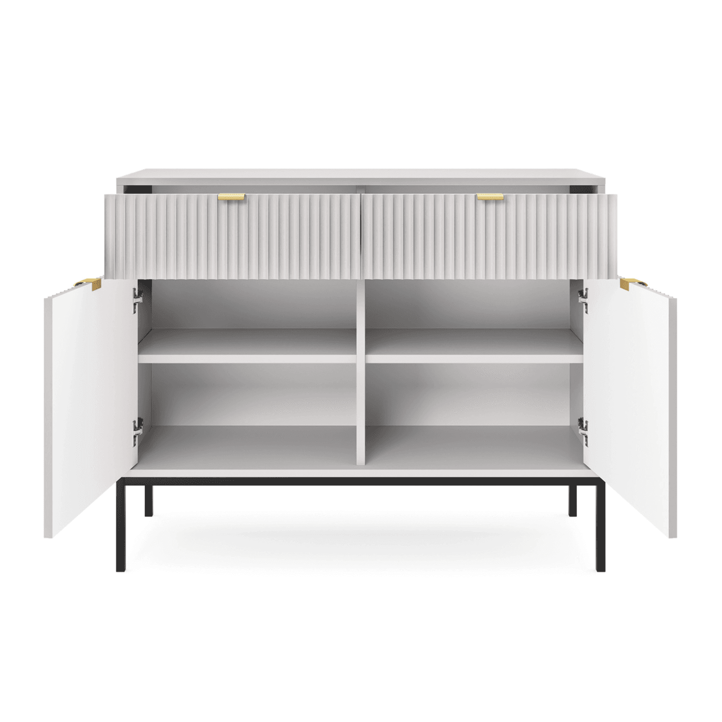 Komoda Crow 104 cm szara + czarne nóżki