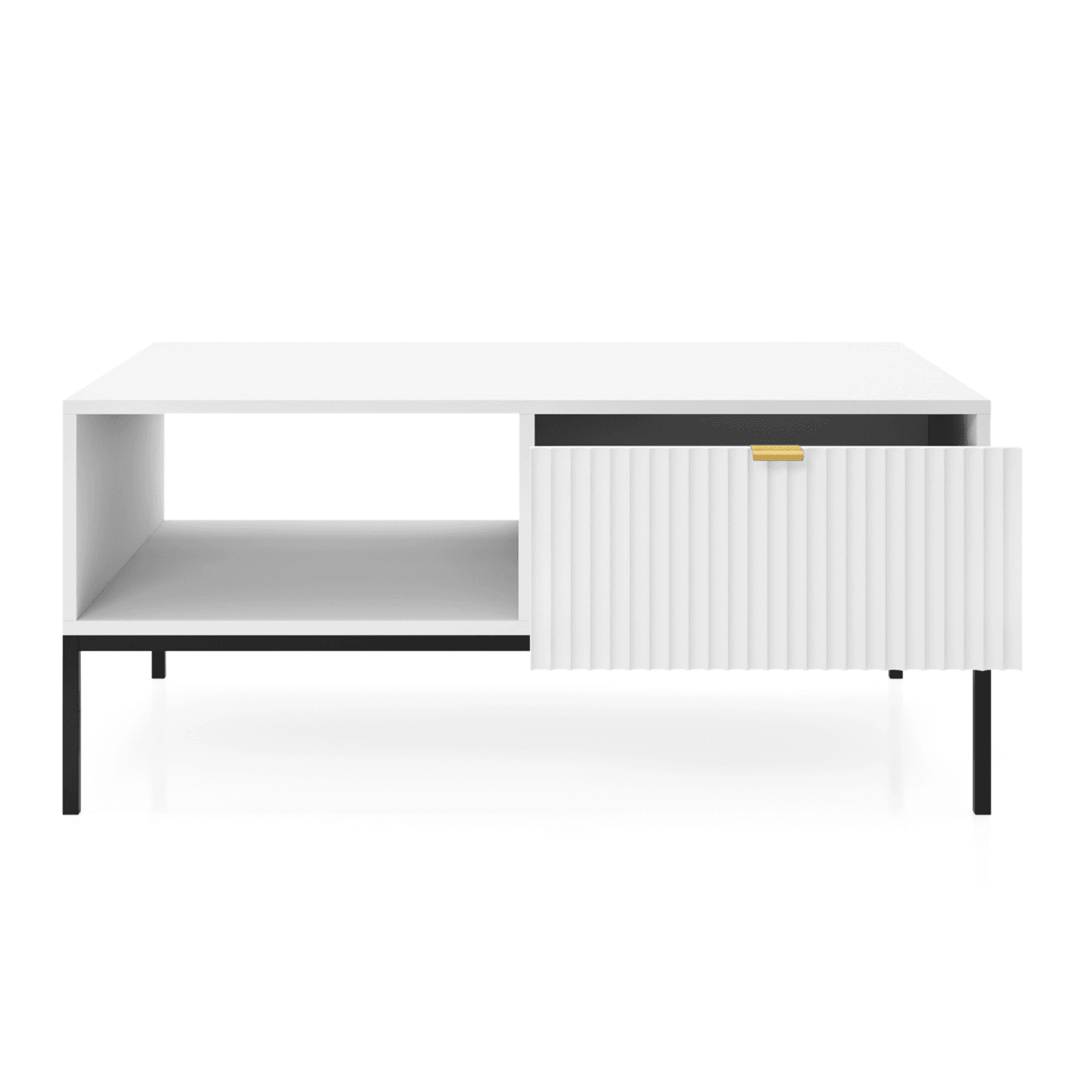 Stolik nocny Crow 104 cm biała + czarne nóżki