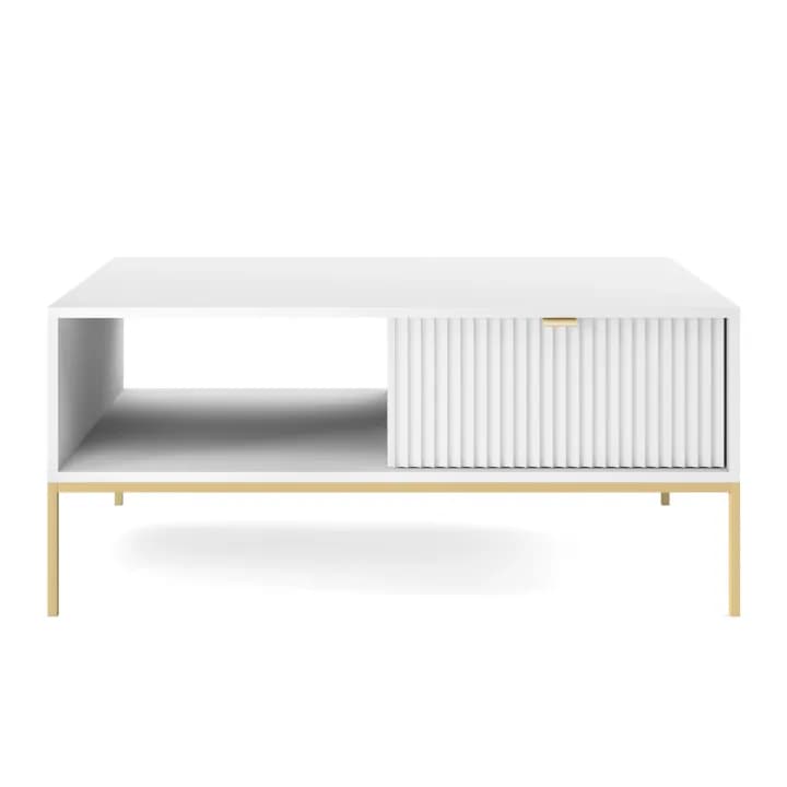 Stolik nocny Crow 104 cm biała + złote nóżki