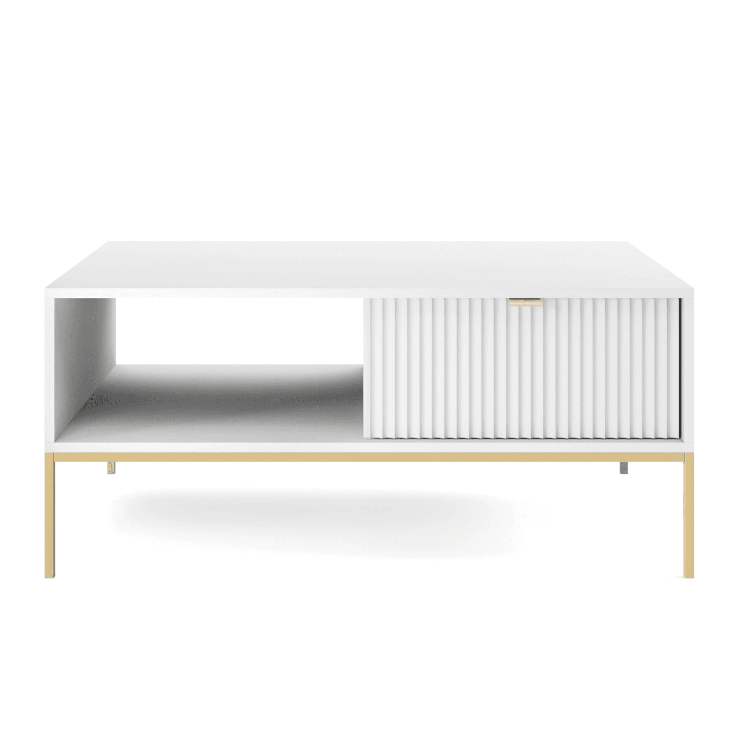 Stolik nocny Crow 104 cm biała + złote nóżki