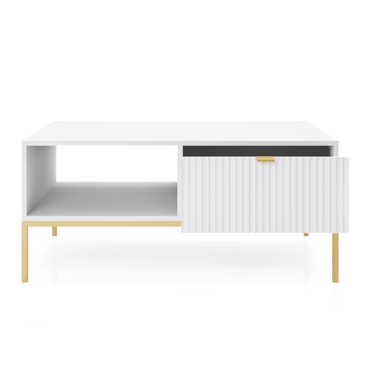 Stolik nocny Crow 104 cm biała + złote nóżki