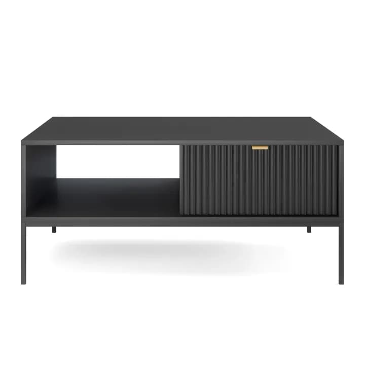 Stolik nocny Crow 104 cm czarna + czarne nóżki