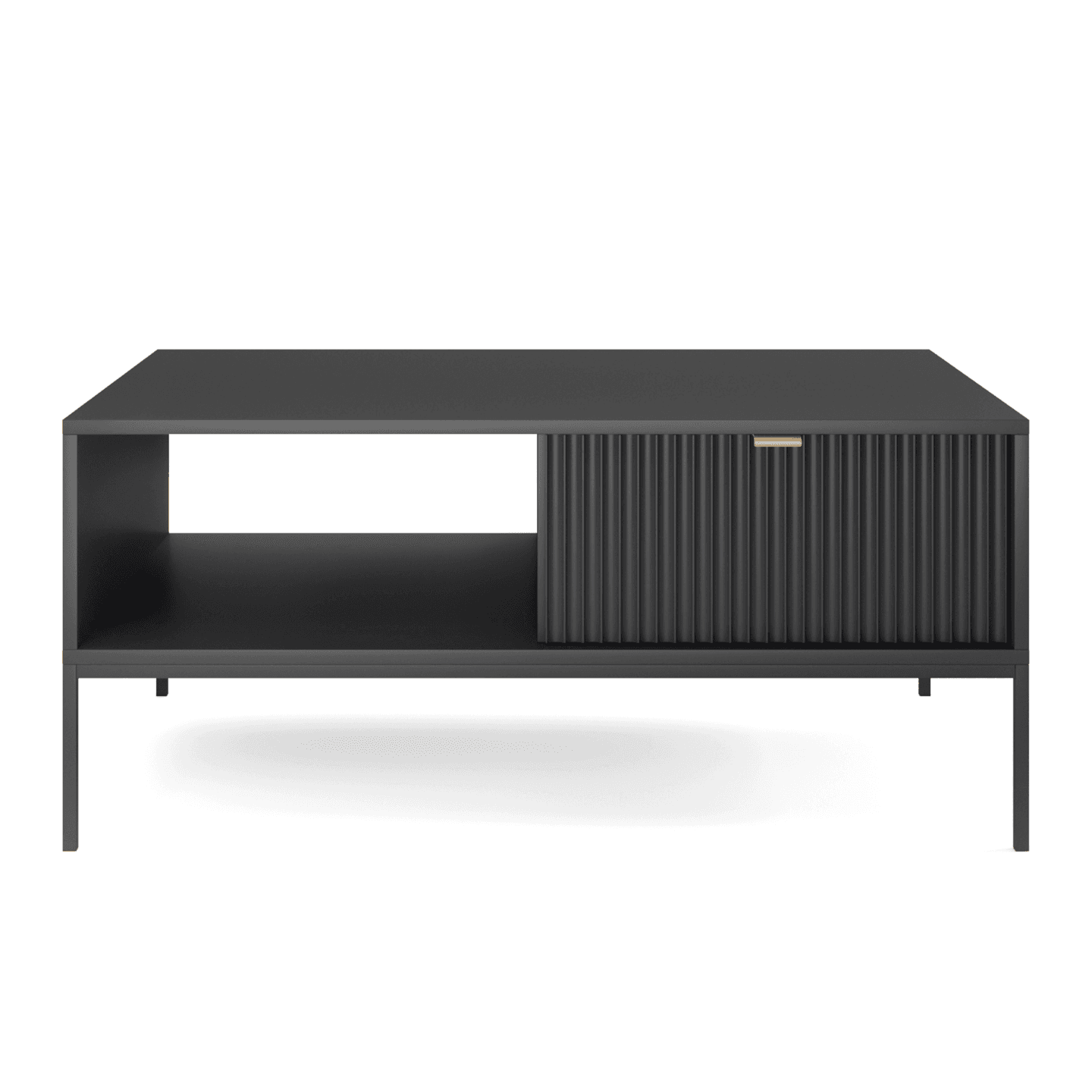 Stolik nocny Crow 104 cm czarna + czarne nóżki