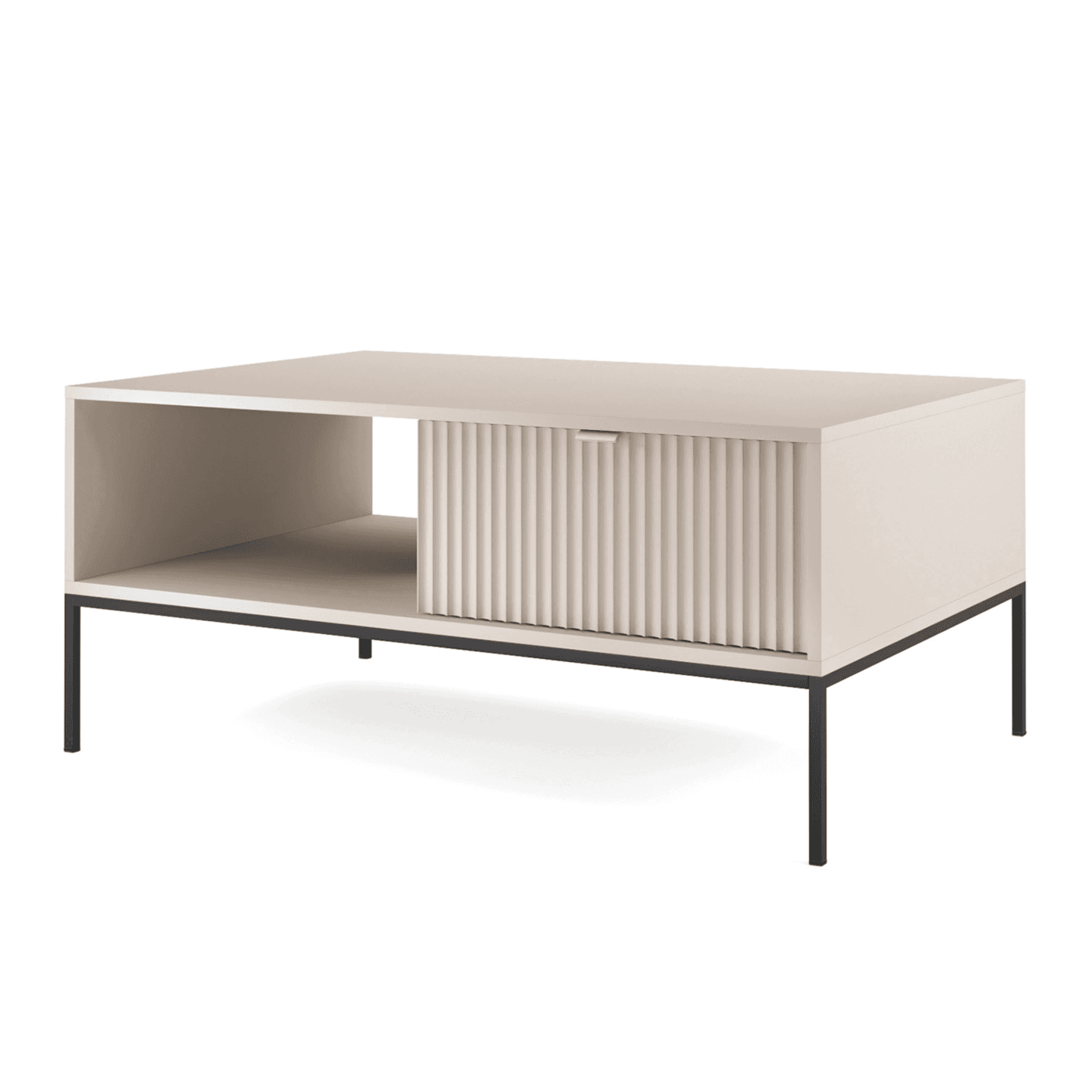 Stolik kawowy Crow 104 cm kaszmir + czarne nóżki