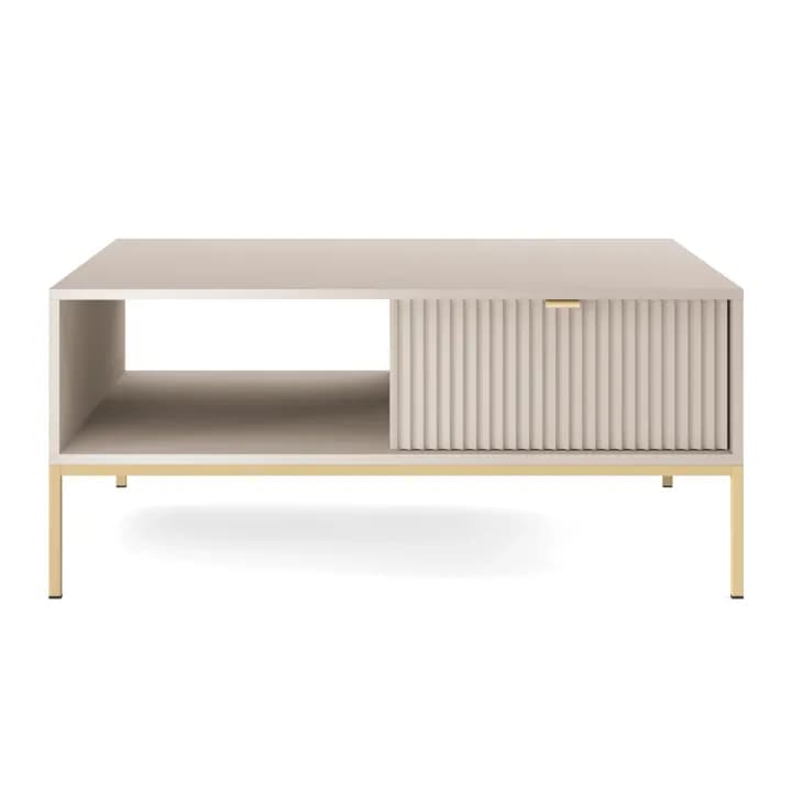 Stolik kawowy Crow 104 cm kaszmir + złote nóżki