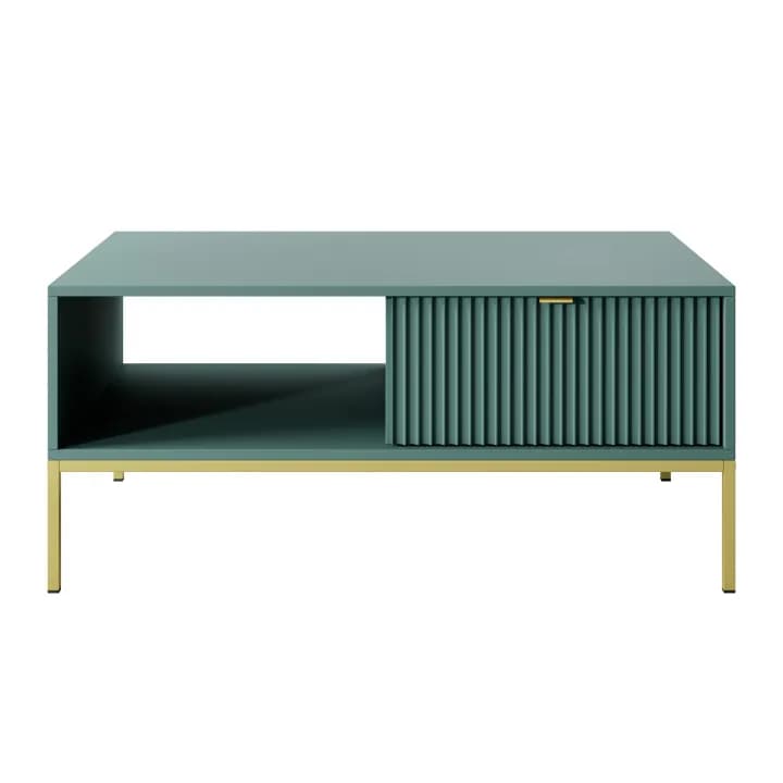 Stolik kawowy Crow 104 cm labrador + złote nóżki