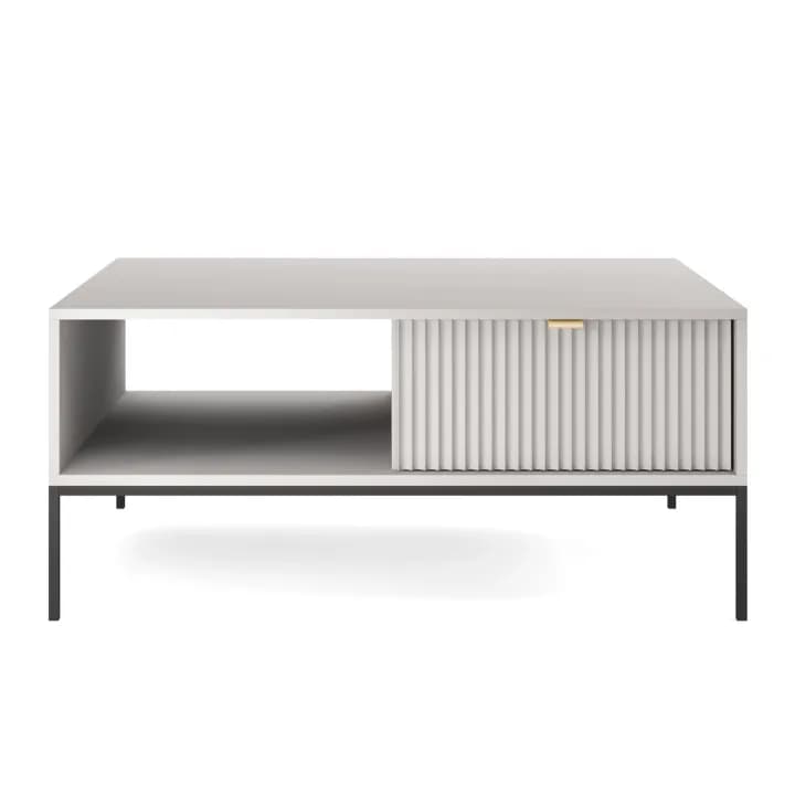 Stolik kawowy Crow 104 cm szary + czarne nóżki