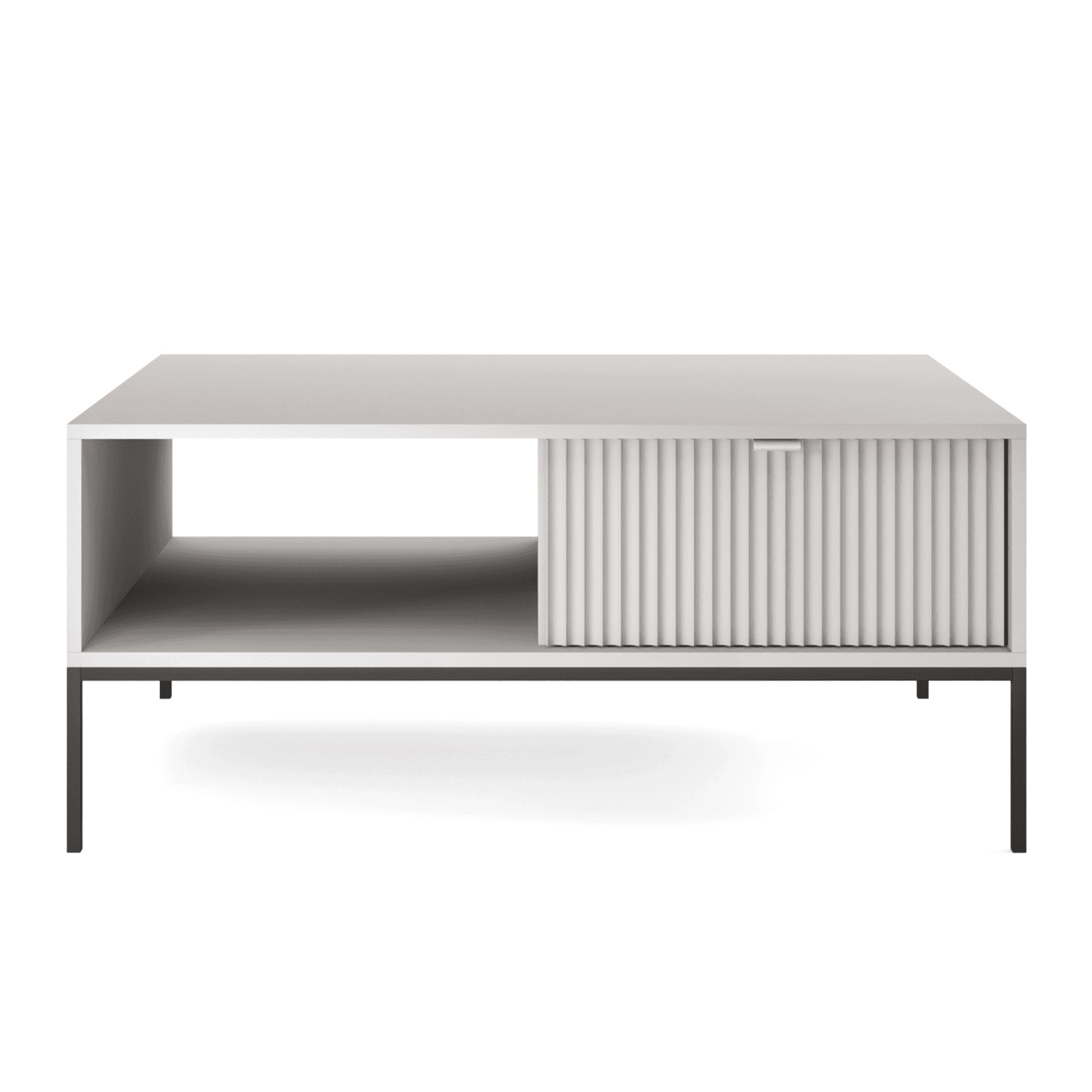 Stolik kawowy Crow 104 cm szary + czarne nóżki