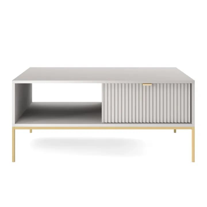 Stolik kawowy Crow 104 cm szary + złote nóżki