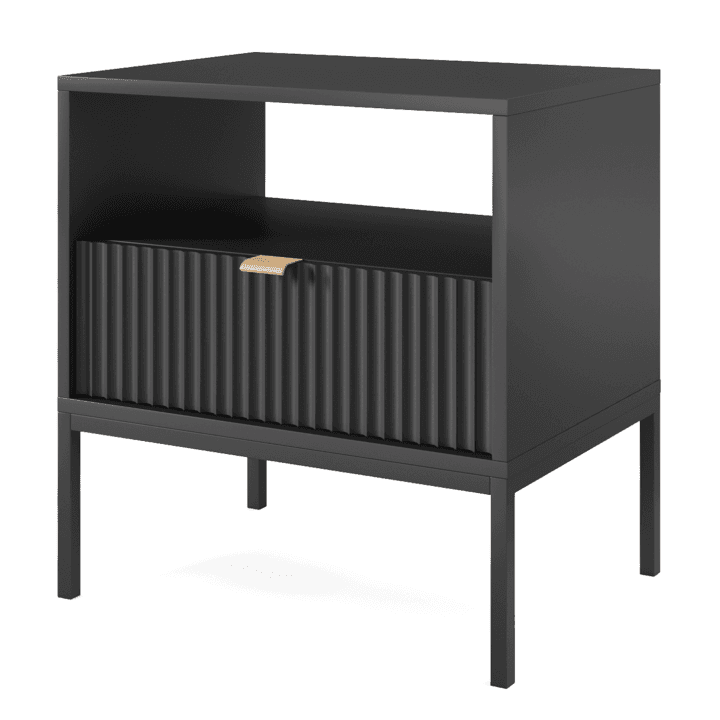 Stolik nocny Crow 54 cm czarny + czarny stelaż