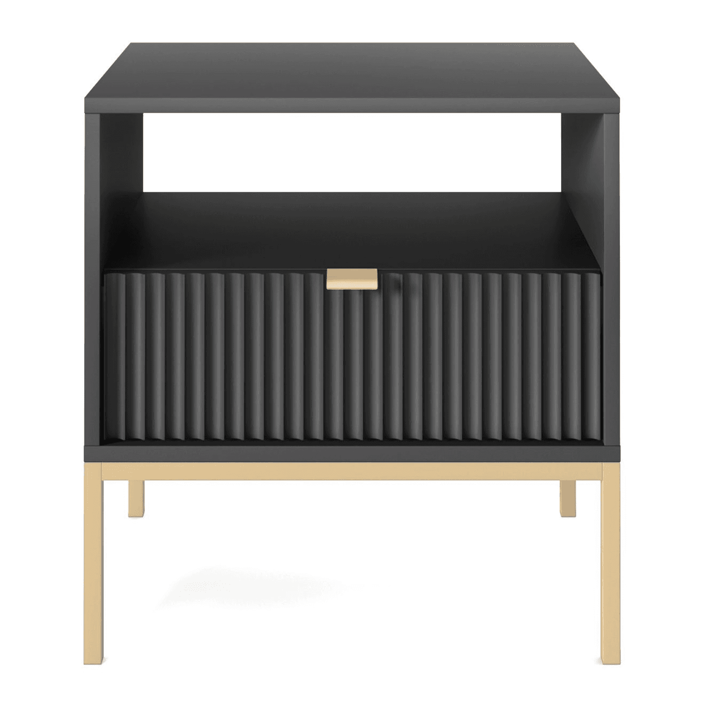 Stolik nocny Crow czarny + złote nóżki