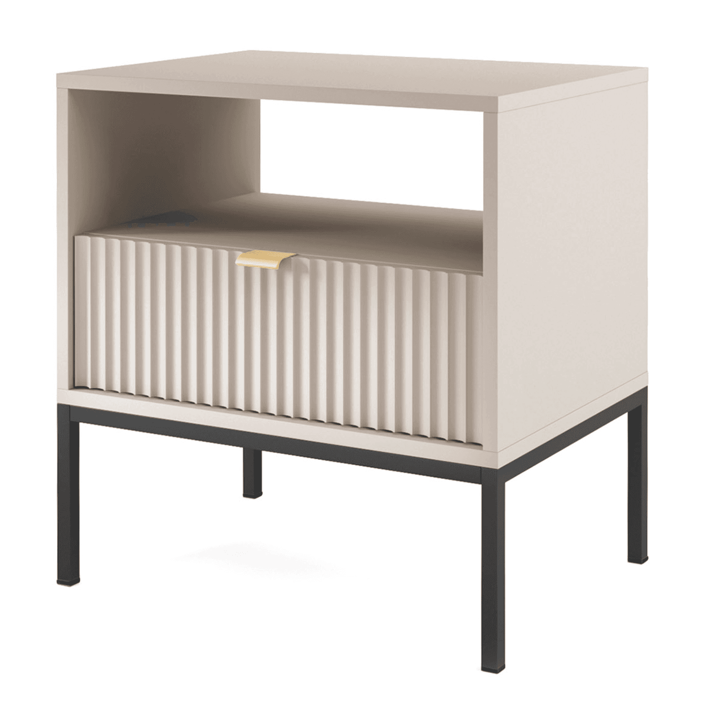 Stolik nocny Crow kaszmir + czarne nóżki