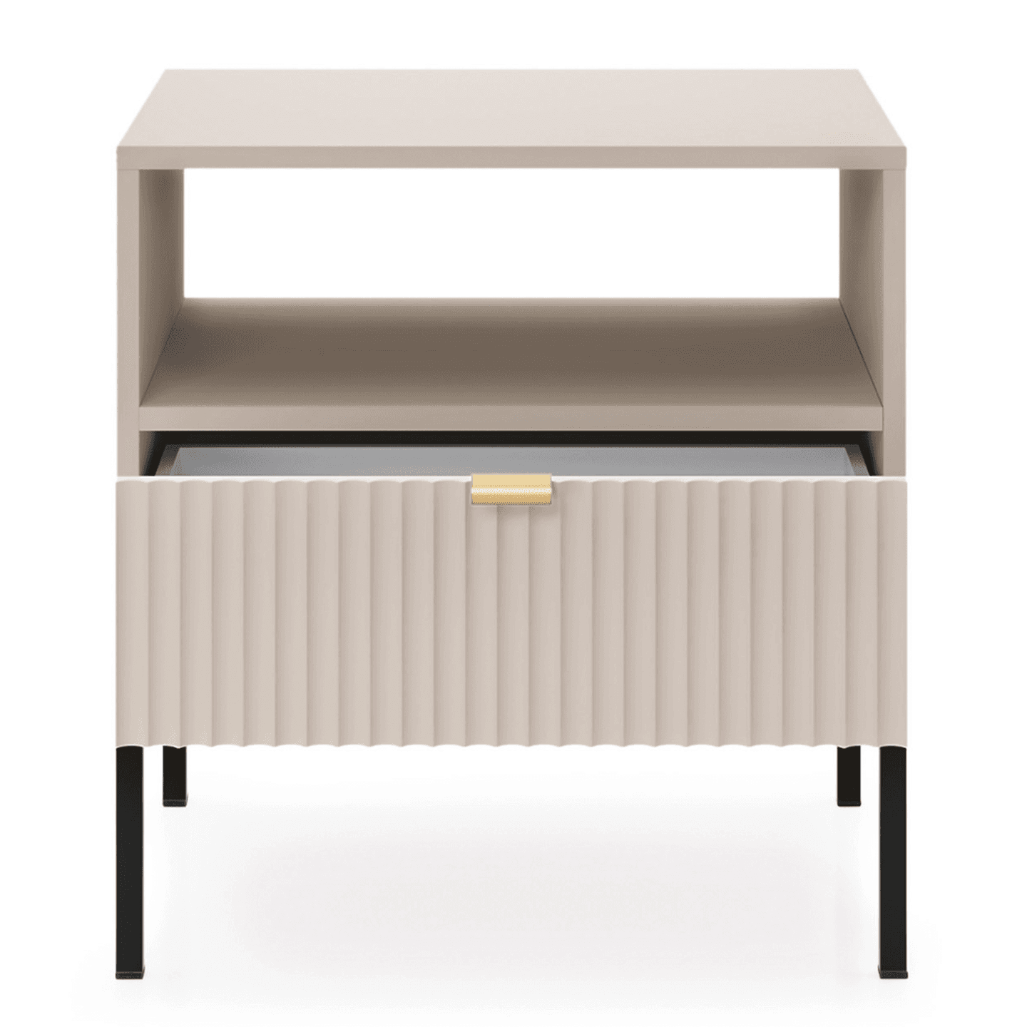 Stolik nocny Crow kaszmir + czarne nóżki