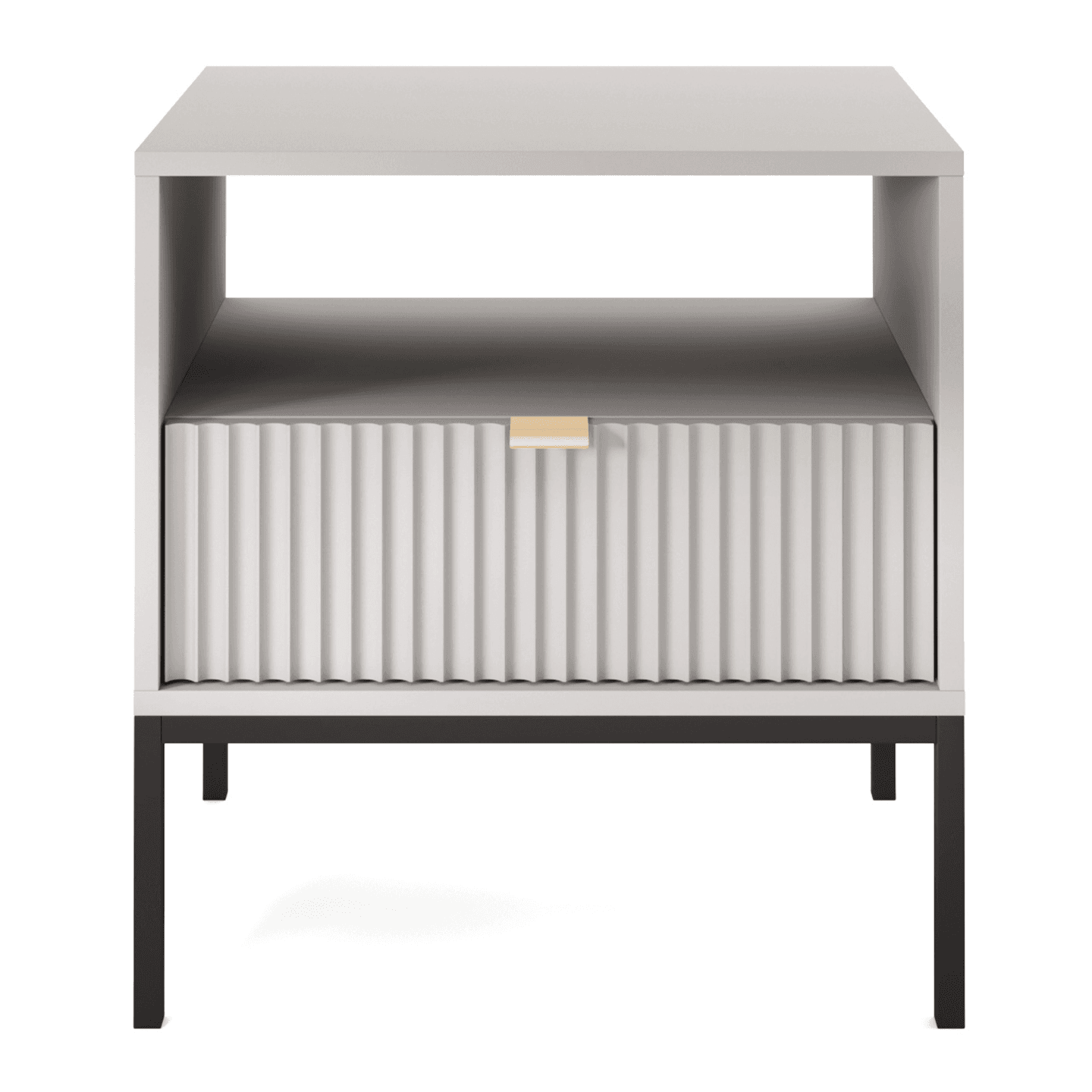 Stolik nocny Crow szary + czarne nóżki