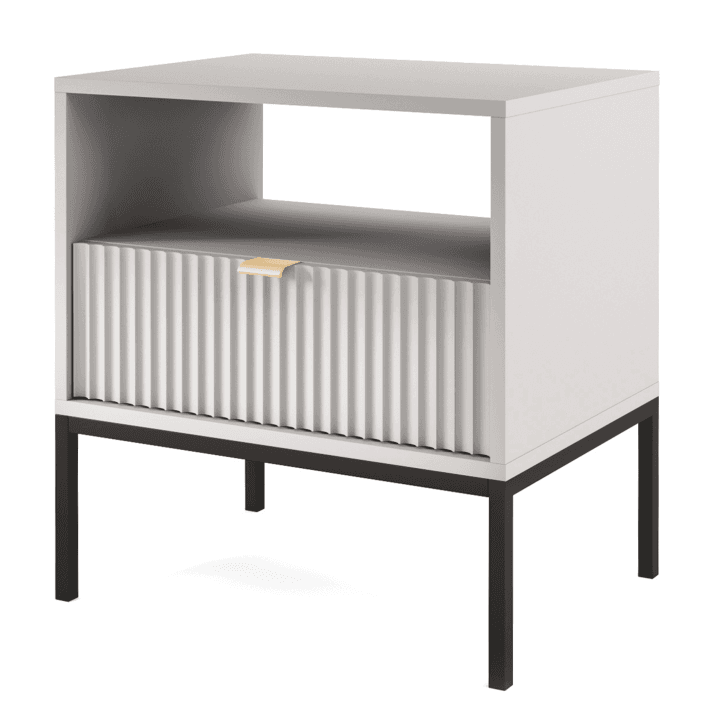 Stolik nocny Crow 54 cm szary + czarny stelaż