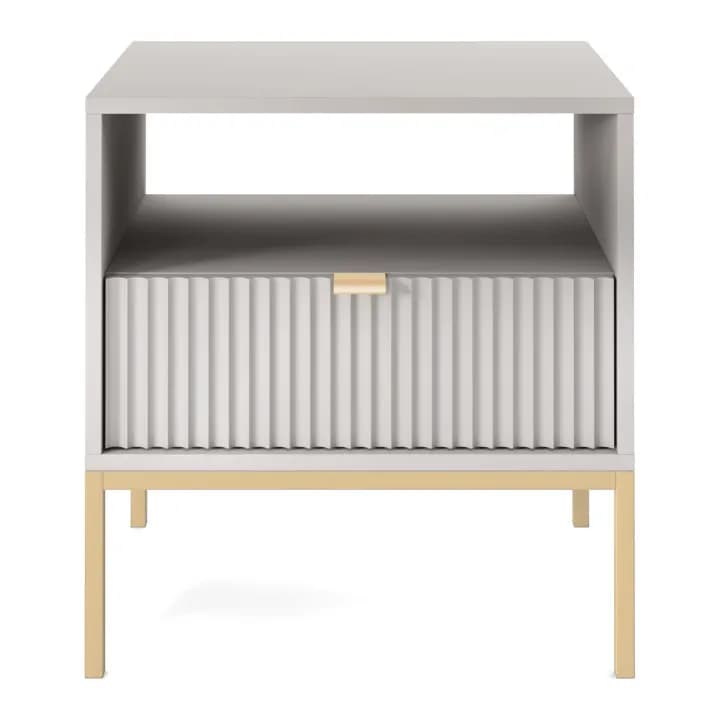 Stolik nocny Crow szary + złote nóżki