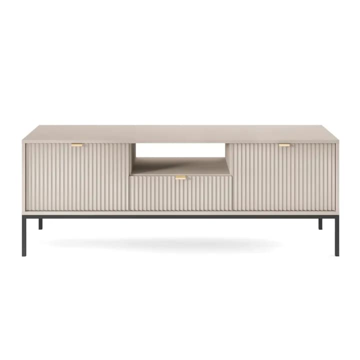 Szafka RTV Crow 154 cm kaszmir + czarne nóżki