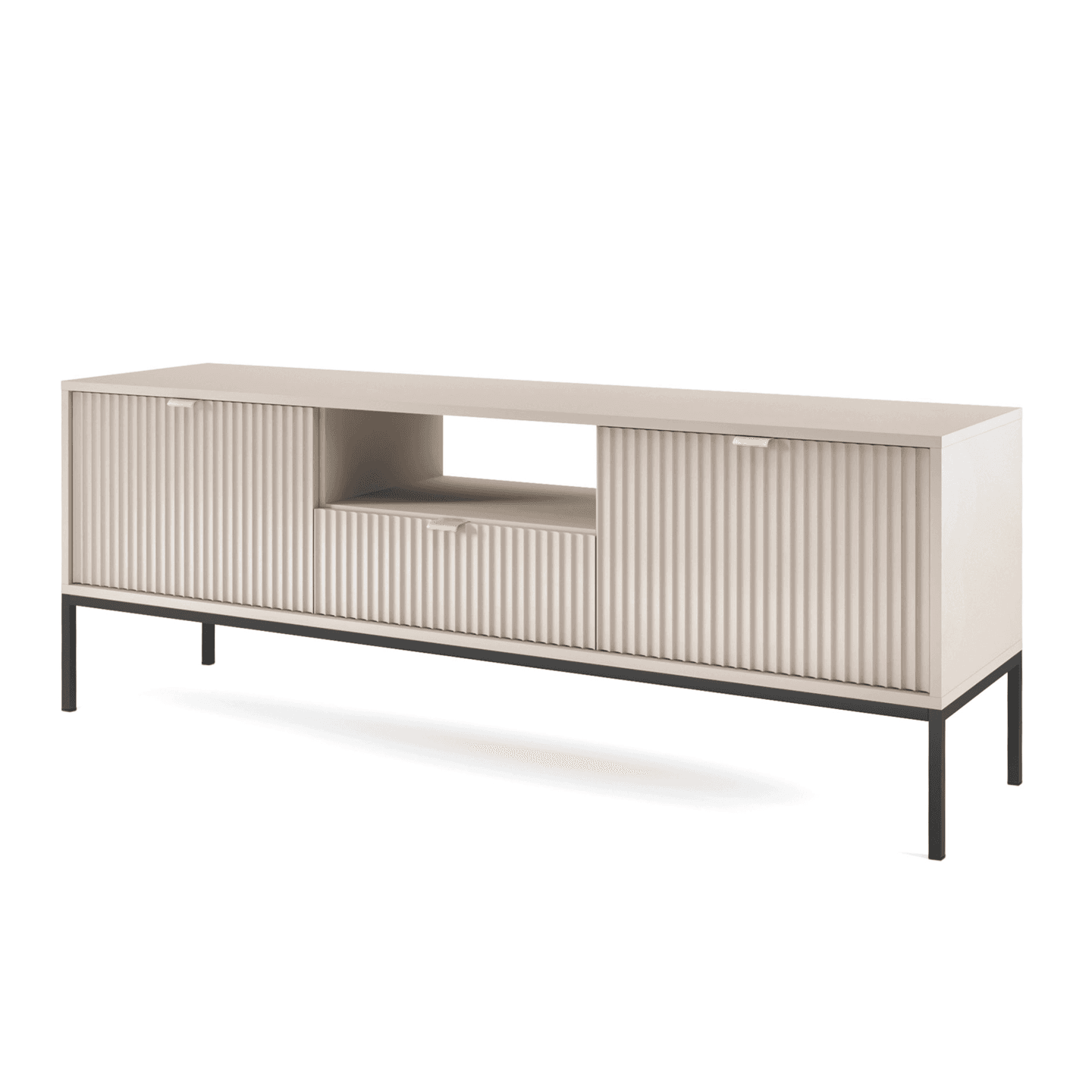 Szafka RTV Crow 154 cm kaszmir + czarne nóżki