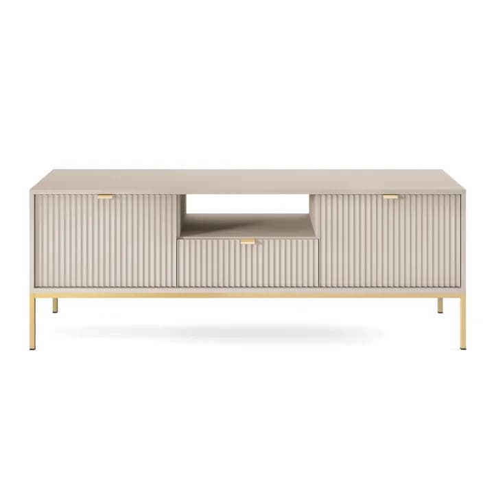 Szafka RTV Crow 154 cm kaszmir + złote nóżki