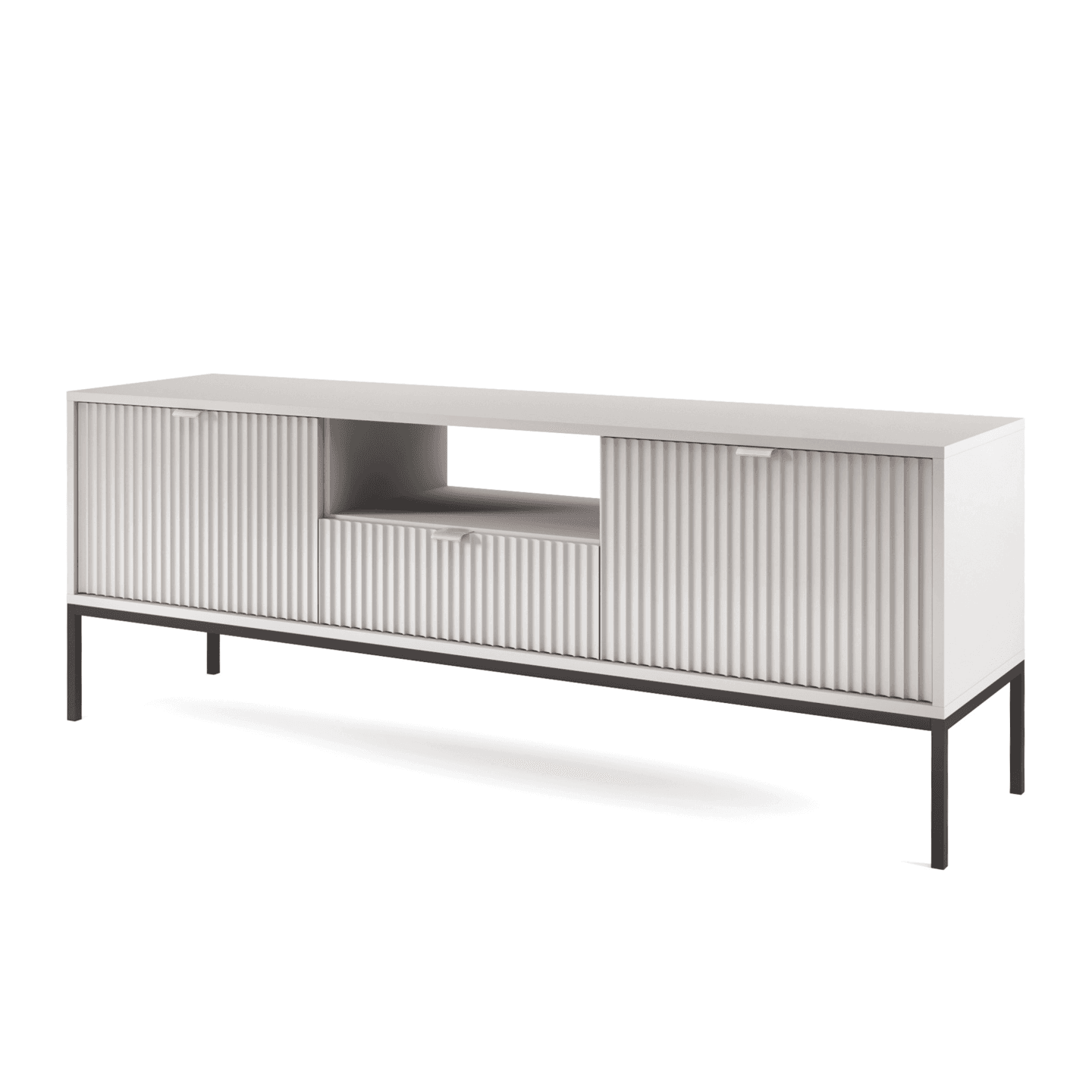 Szafka RTV Crow 154 cm szara + czarne nóżki