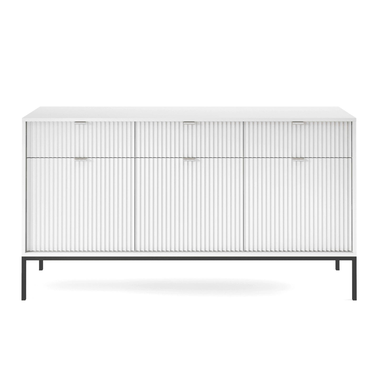 Komoda 154 cm Crow biała + czarne nóżki