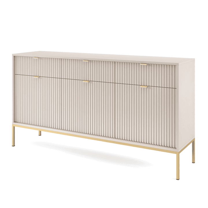 Komoda Crow 154 cm kaszmir + złoty stelaż