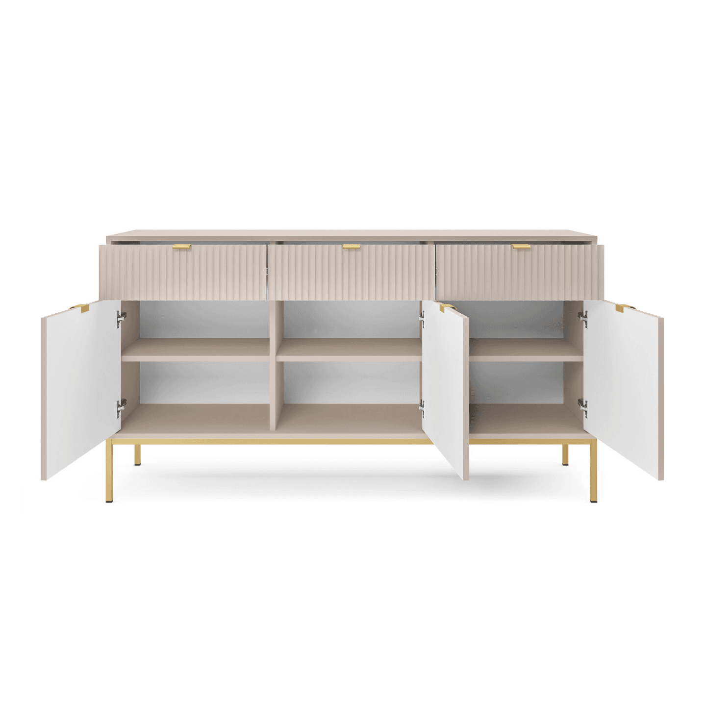 Komoda 154 cm Crow kaszmir + złote nóżki