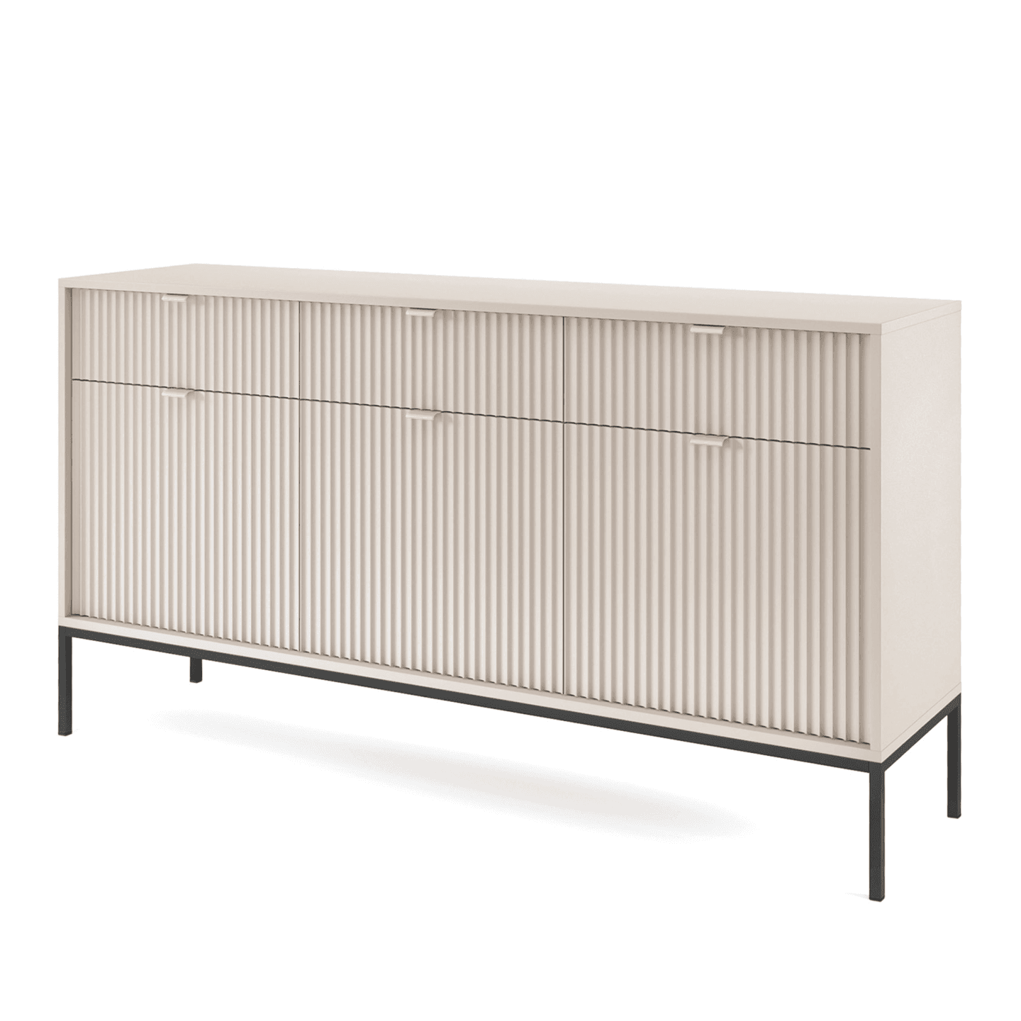 Komoda 154 cm Crow kaszmir + czarne nóżki