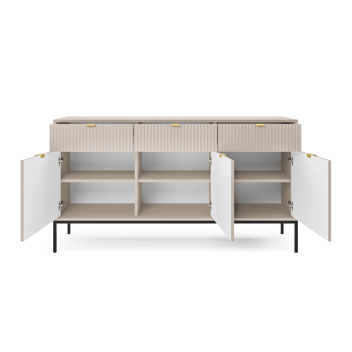 Komoda 154 cm Crow kaszmir + czarne nóżki