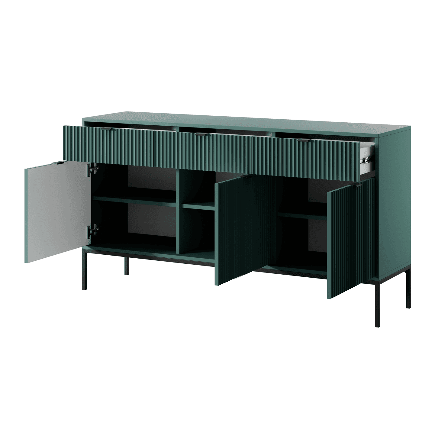 Komoda 154 cm Crow labrador + czarne nóżki