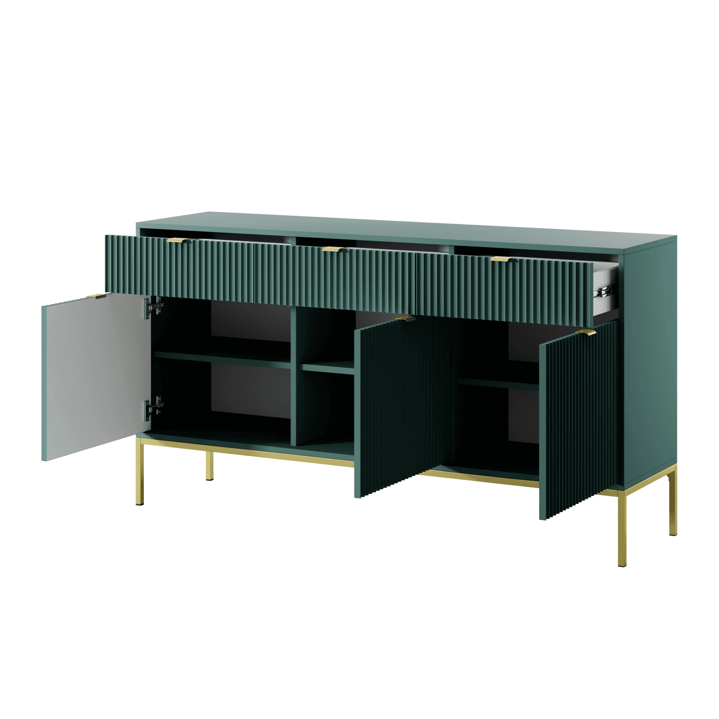 Komoda 154 cm Crow labrador + złote nóżki