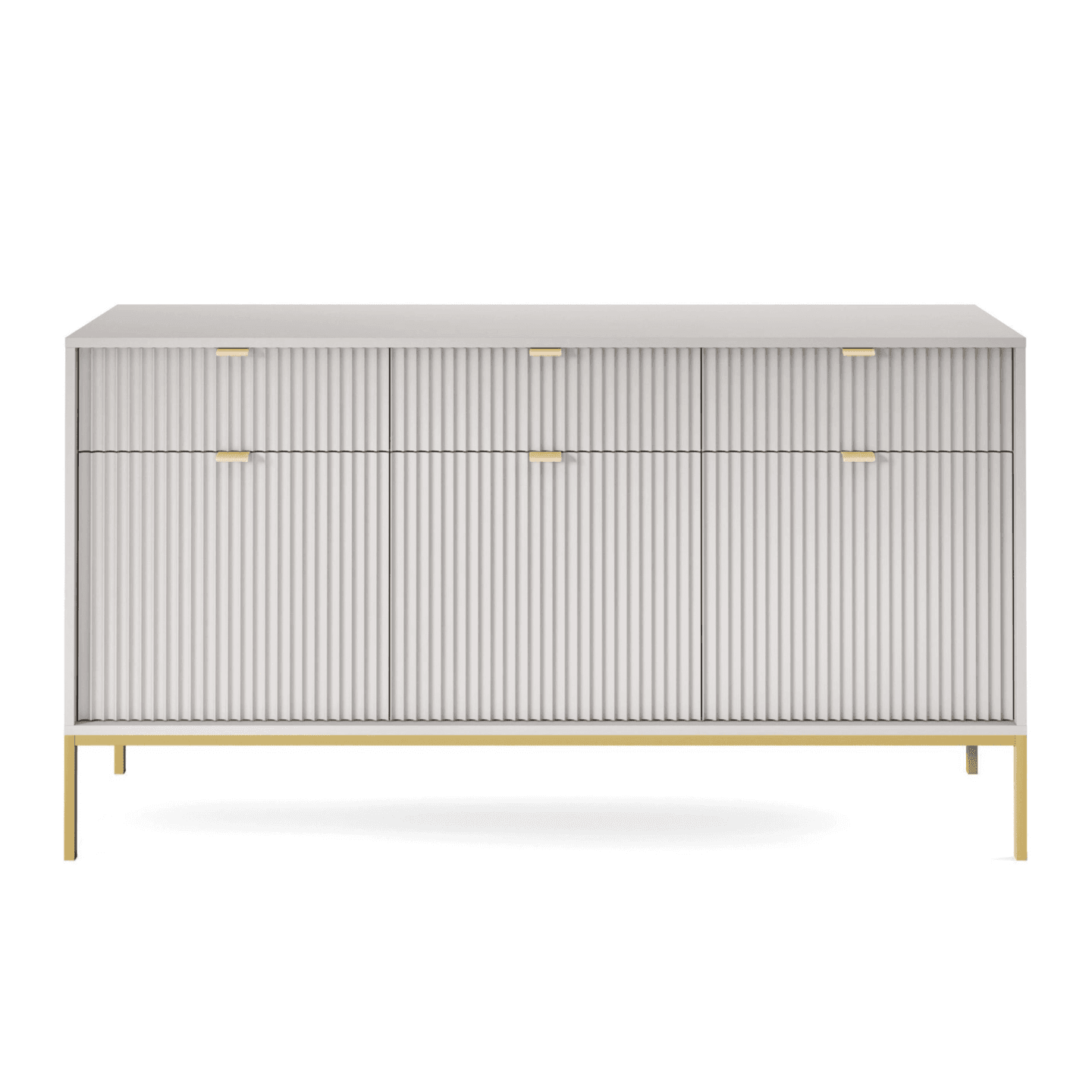 Komoda 154 cm Crow szara + złote nóżki