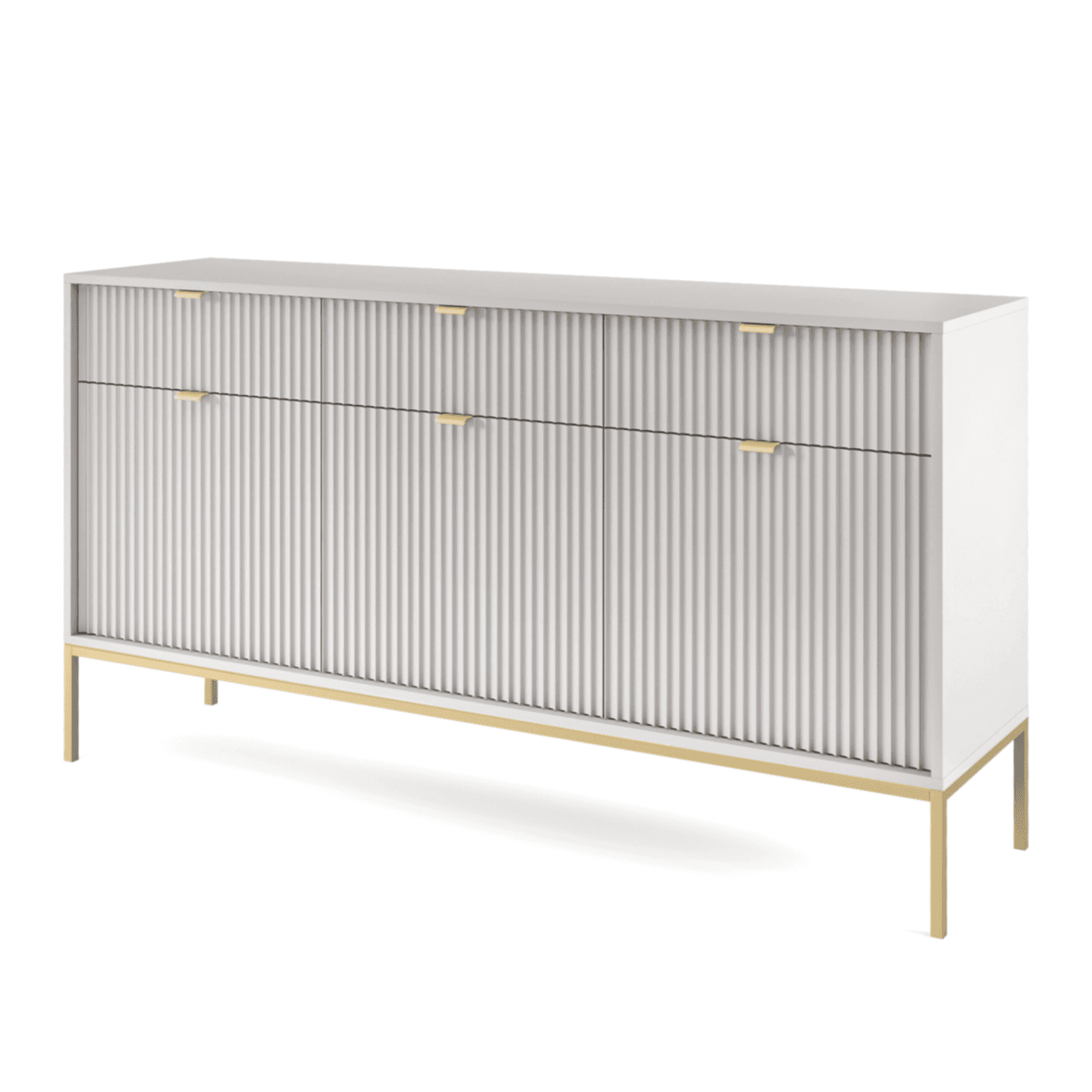 Komoda 154 cm Crow szara + złote nóżki