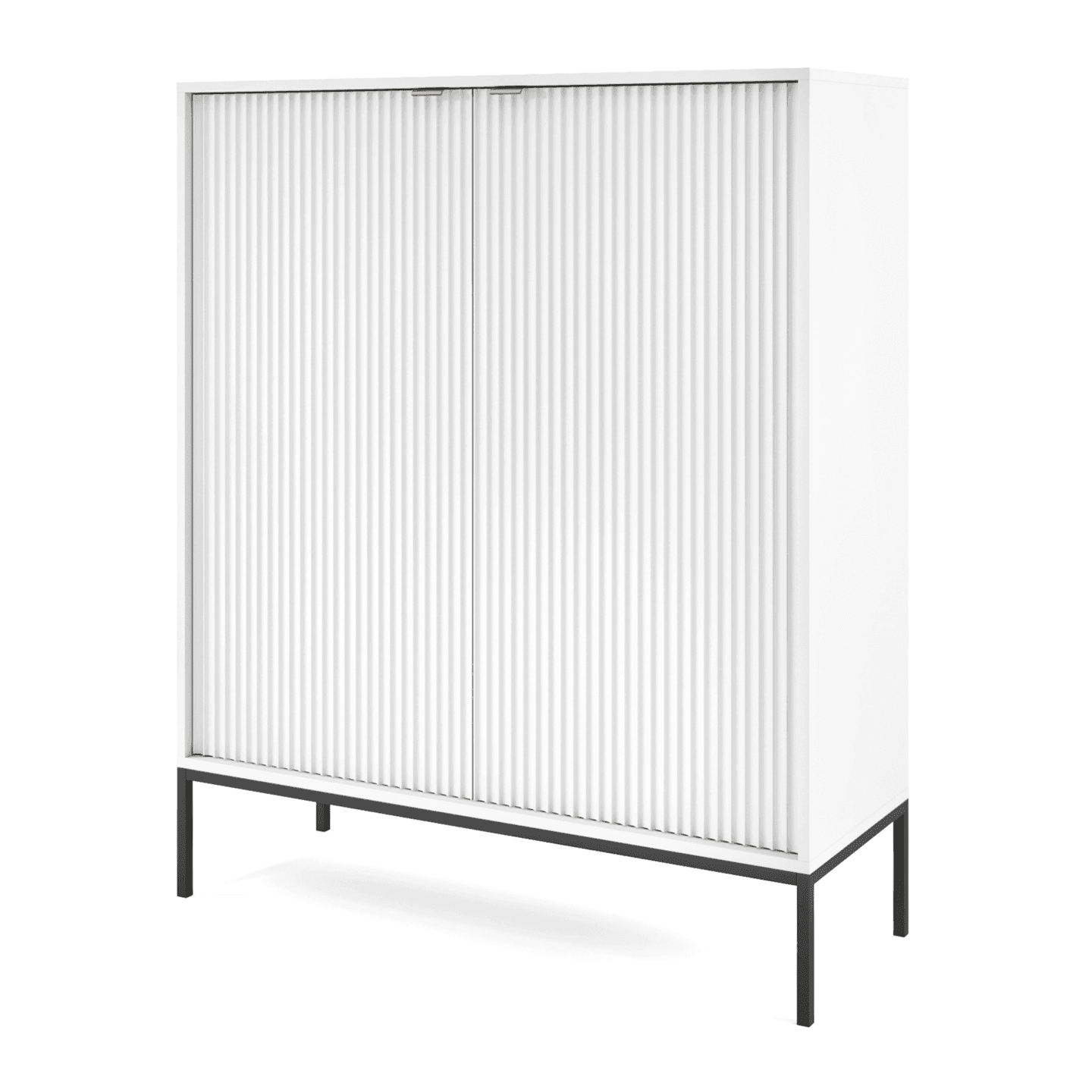 Komoda wysoka 104 cm Crow biała + czarne nóżki