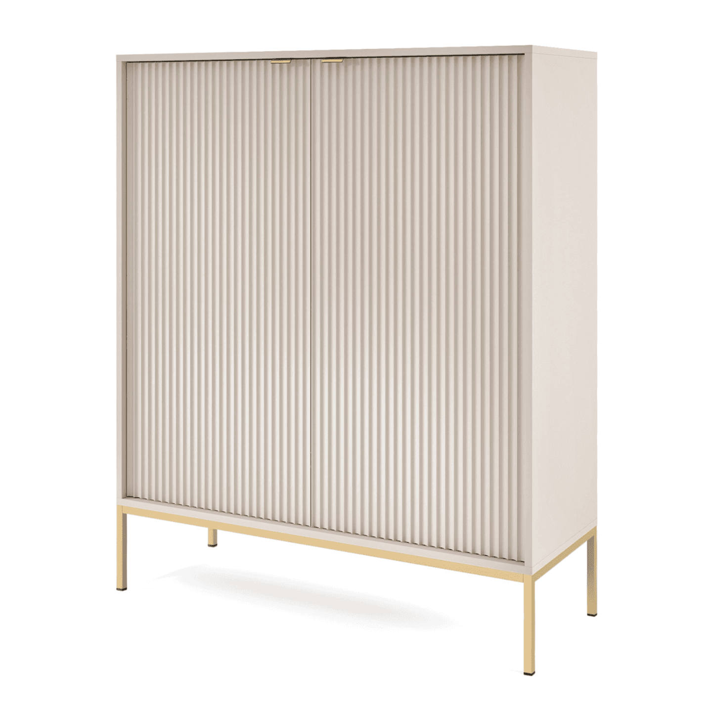 Komoda wysoka 104 cm Crow kaszmir + złote nóżki