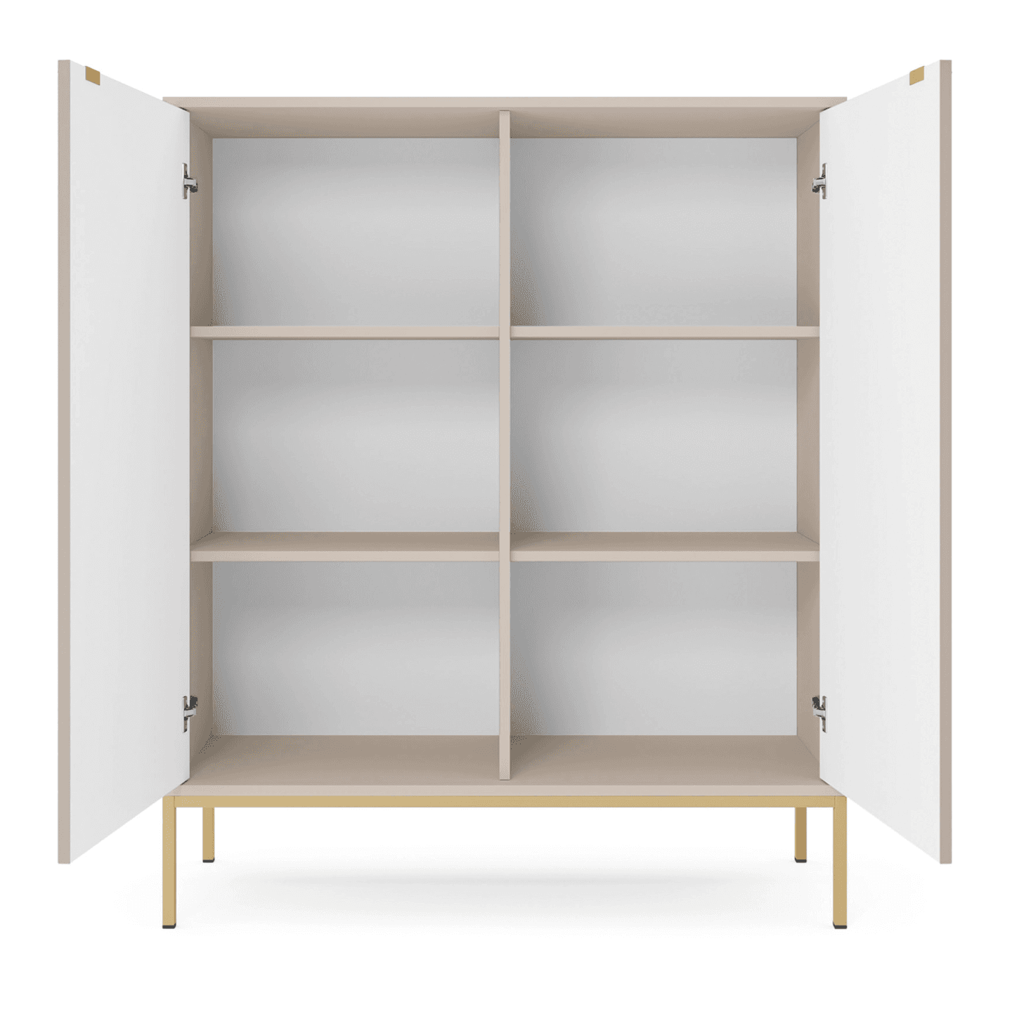 Komoda wysoka 104 cm Crow kaszmir + złote nóżki