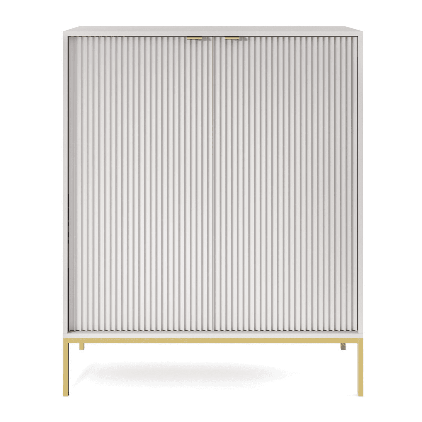 Komoda wysoka 104 cm Crow szary + złote nóżki