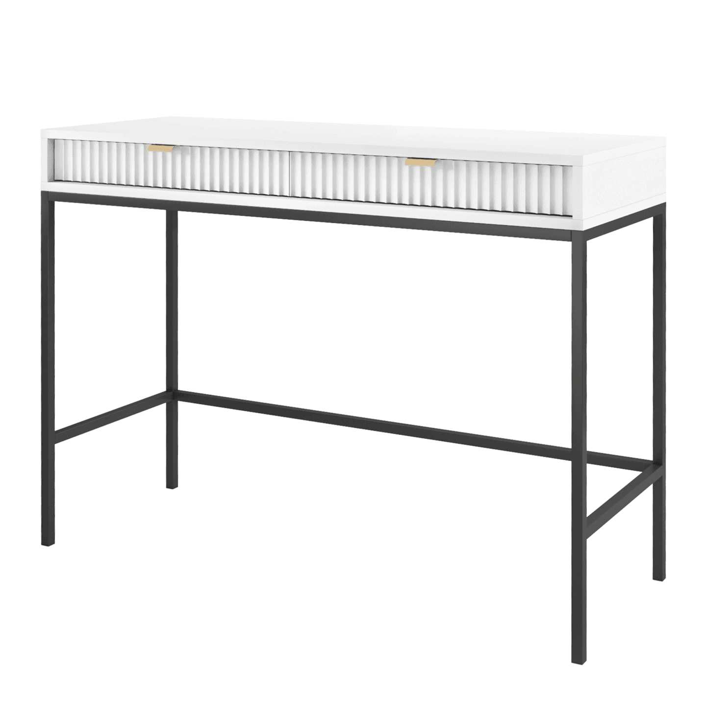 Toaletka Crow 104 cm biała + czarny stelaż