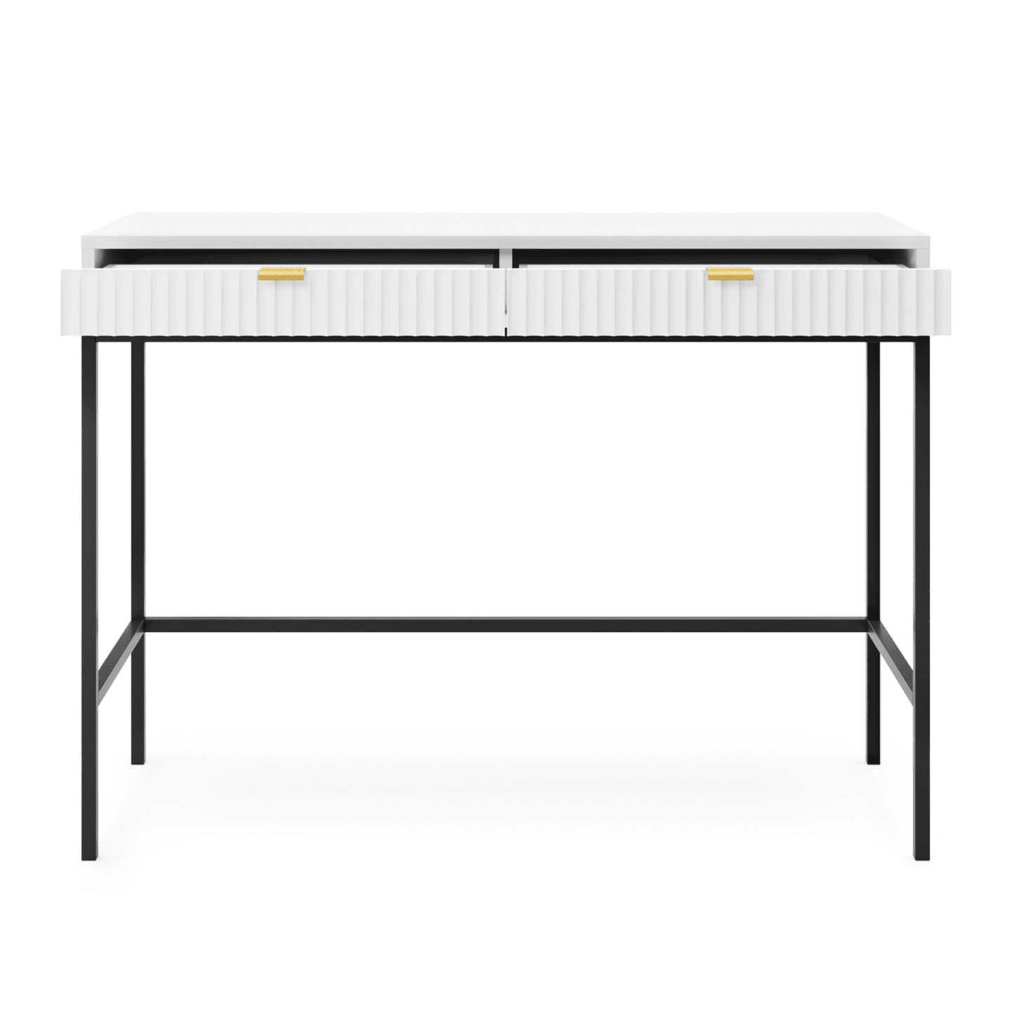 Toaletka Crow 104 cm biała + czarny stelaż