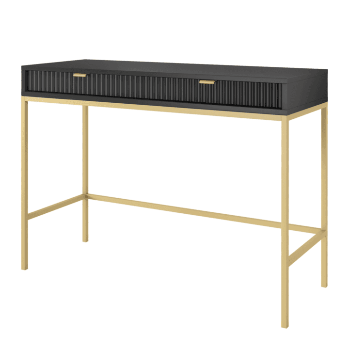 Toaletka Crow 104 cm czarna + złoty stelaż