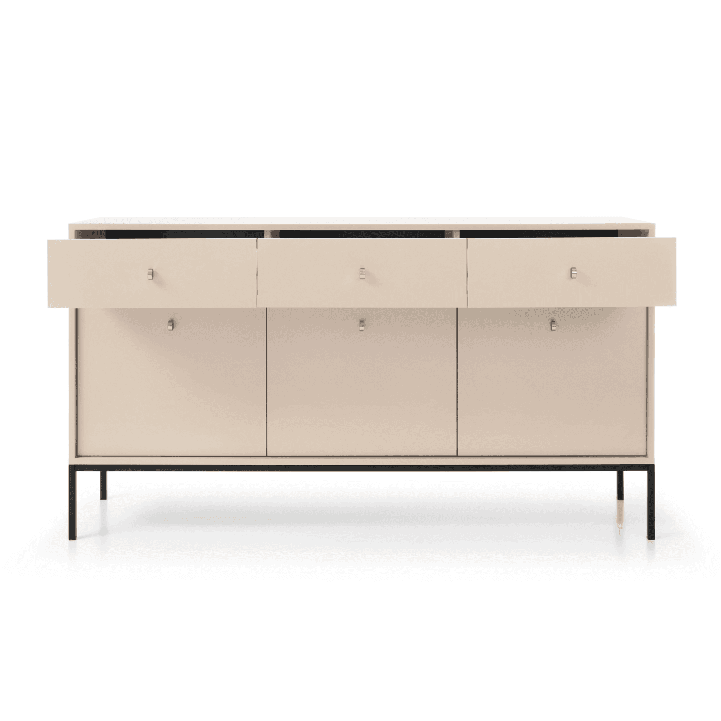 Komoda Linea 154 beż + czarne nóżki