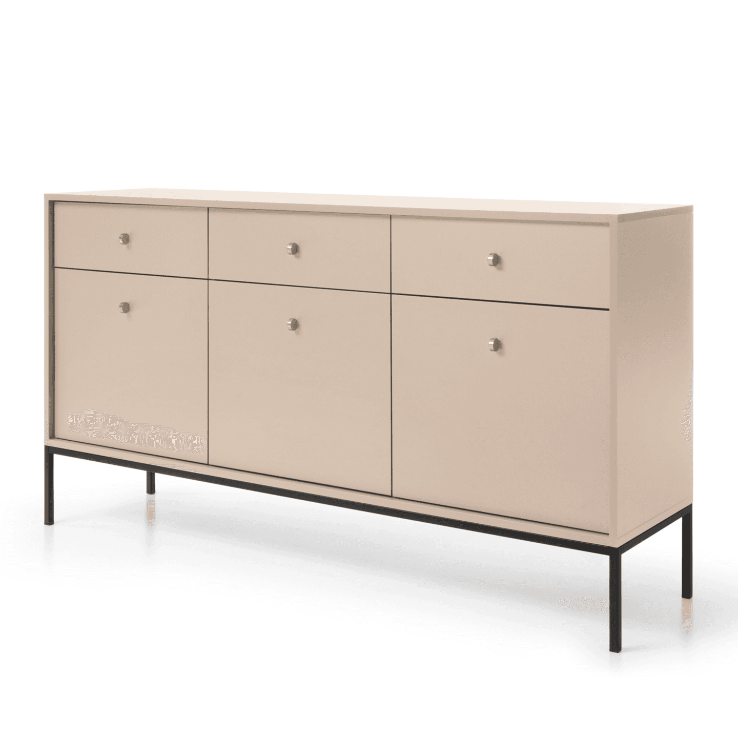 Komoda Linea 154 beż + czarne nóżki