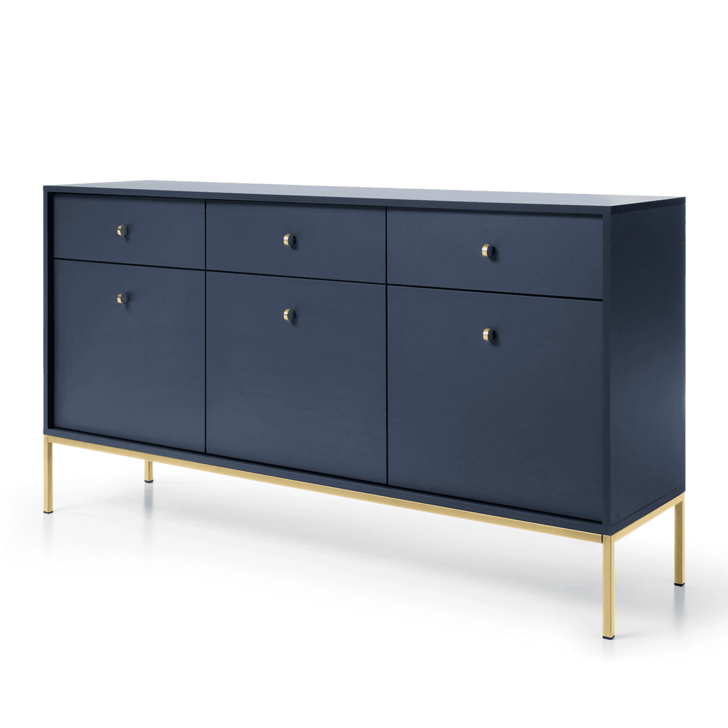 Komoda Linea 154 granat + złote nóżki