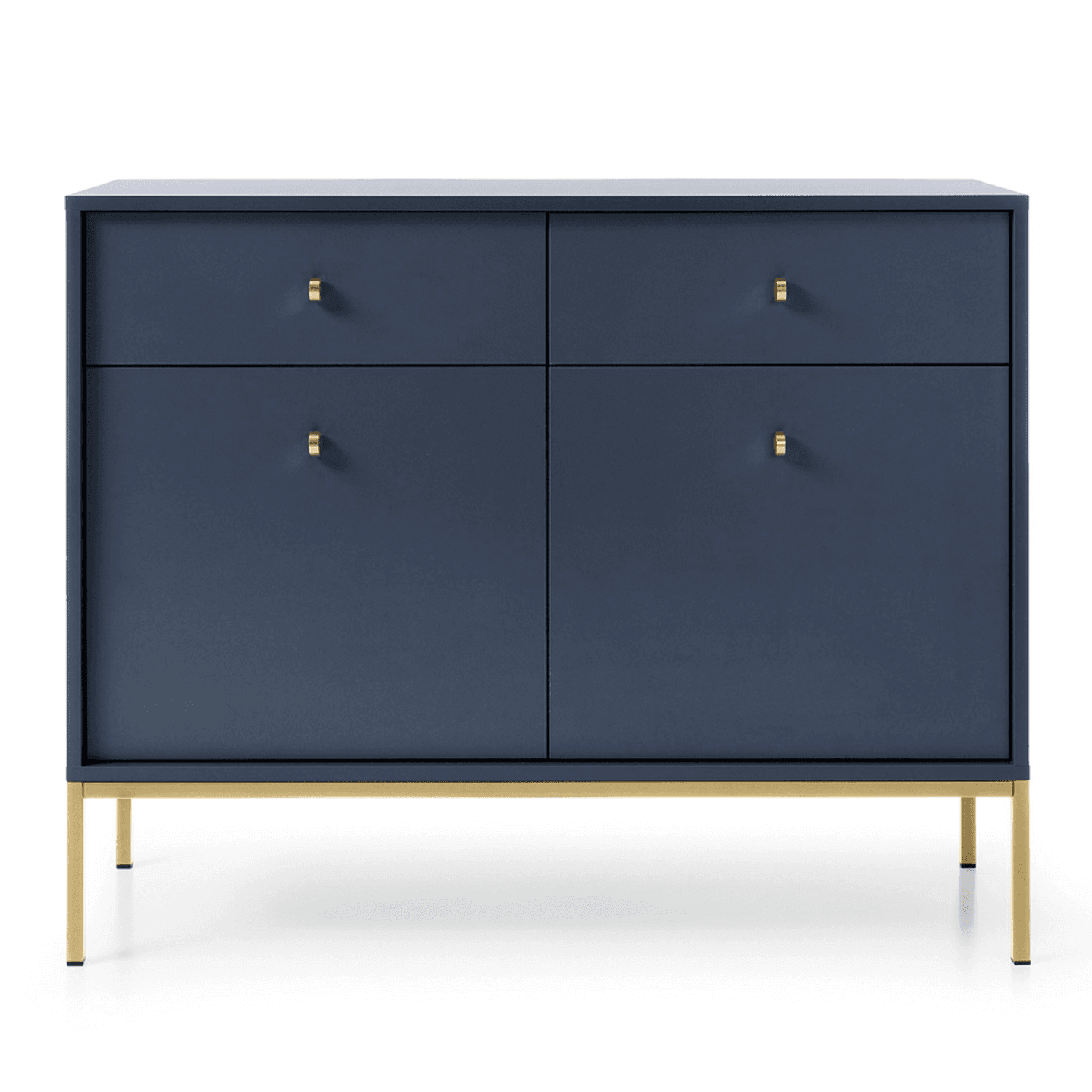 Komoda Linea 104 cm granat + złote nóżki