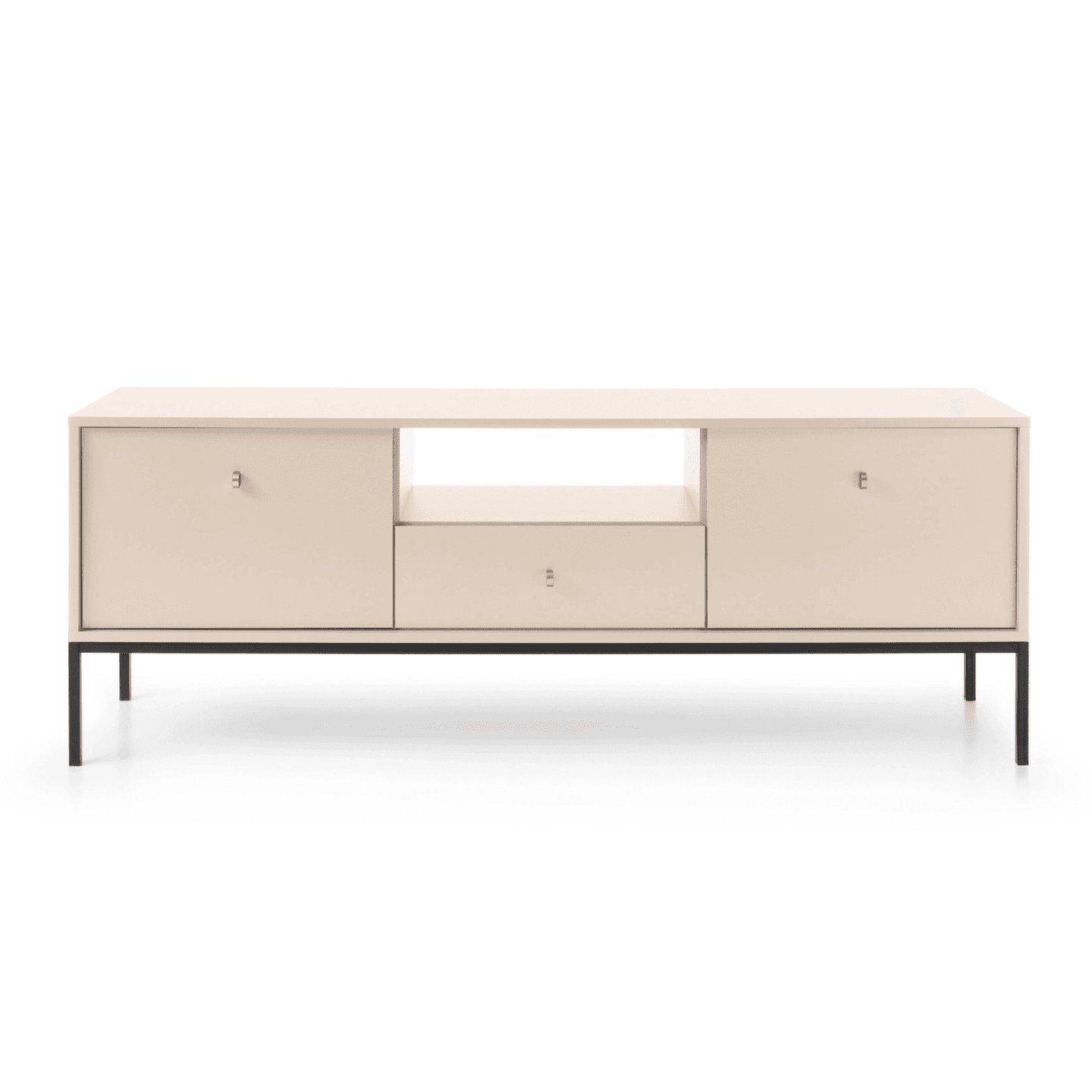 Szafka RTV Linea beż + czarne nóżki